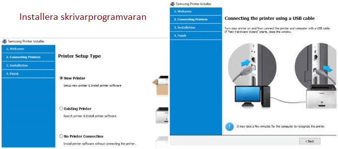 Installera skrivarprogramvaran