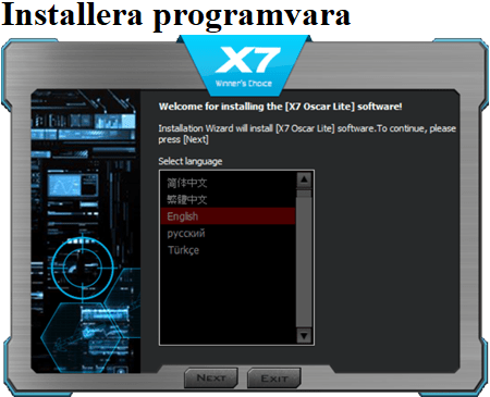 Installera programvara