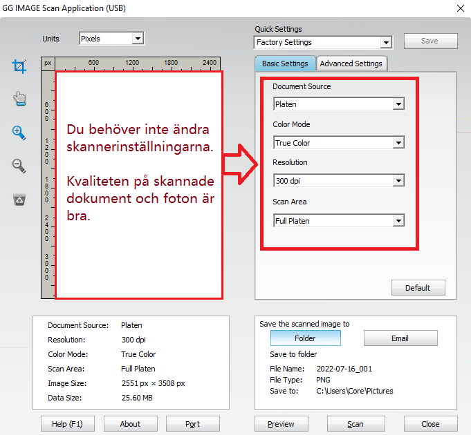 Programvara för skanner