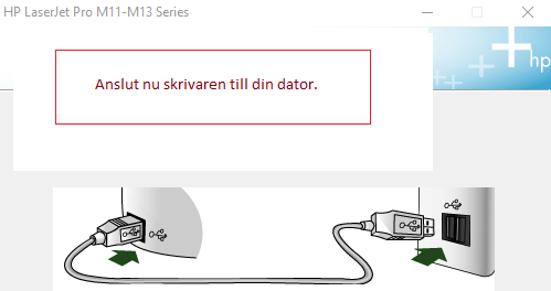 Anslut nu skrivaren till din dator.