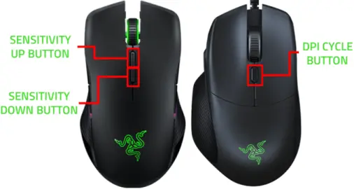 Så här ändrar du DPI-känsligheten manuellt på en Razer-mus.