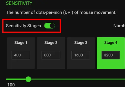 Så här justerar du DPI-inställningen på en Razer-mus via Razer Synapse.