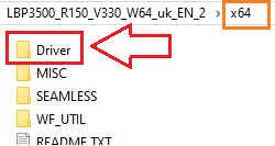Öppna mappen du extraherade till och bekräfta att du ser filen: ...\x64\Driver\