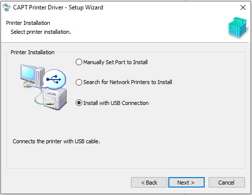 Välj hur du vill ansluta till din dator och börja installera programvaran