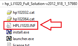Där inne behöver du hitta filen HPLJ1020.inf