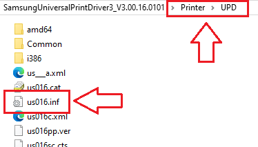 Leta upp filen us016.inf i mappen UPD